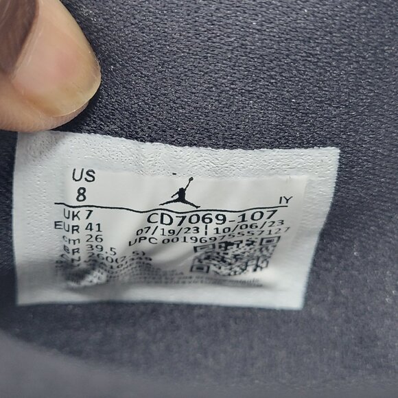 Jordan Legacy 312 Low Tour Yellow CD7069-107 Black White Cement sz 8 1 3 Alpha - Picture 10 of 16